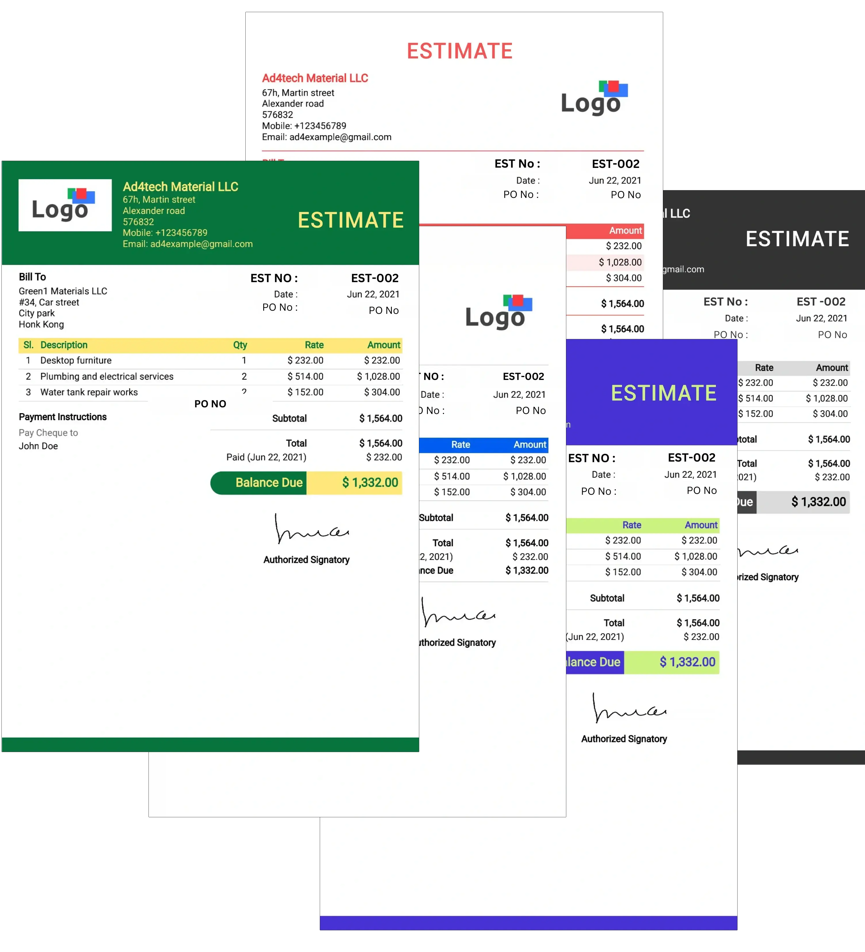 Project Estimate Template