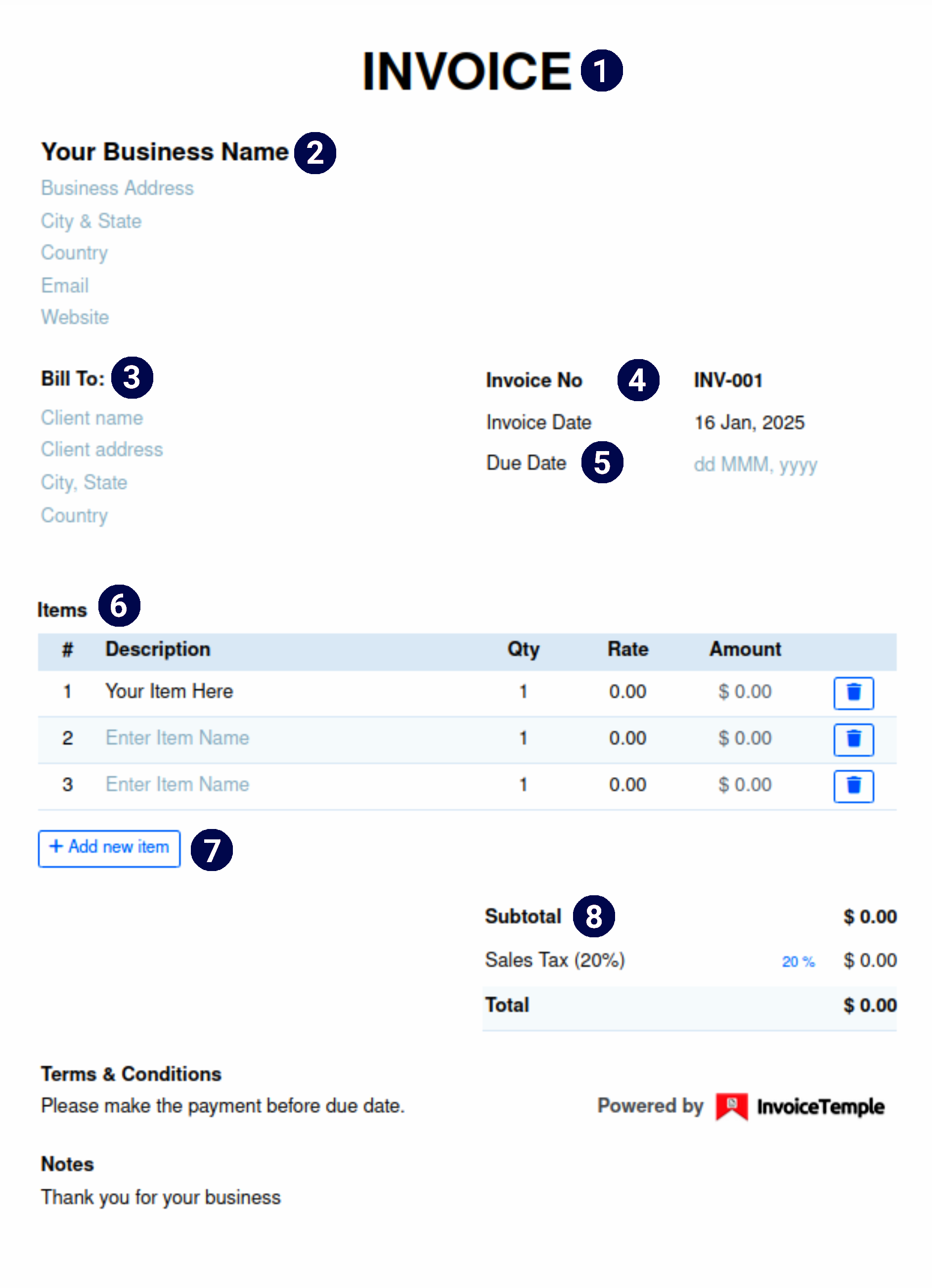 Customizable Invoices 