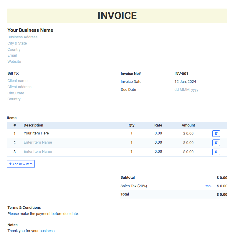 The Best Free Invoice Generator Online | Invoice Temple