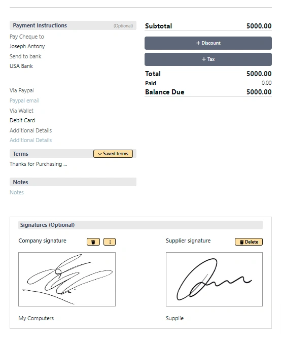 Free customizable purchase order generator by Invoice Temple